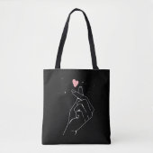 Kpop Drama Korean Finger Heart Saranghae Tote Bag (Voorkant)