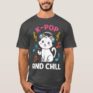 Kpop en Chill Cat Headphones Muziek Kawaii 1540 T-shirt