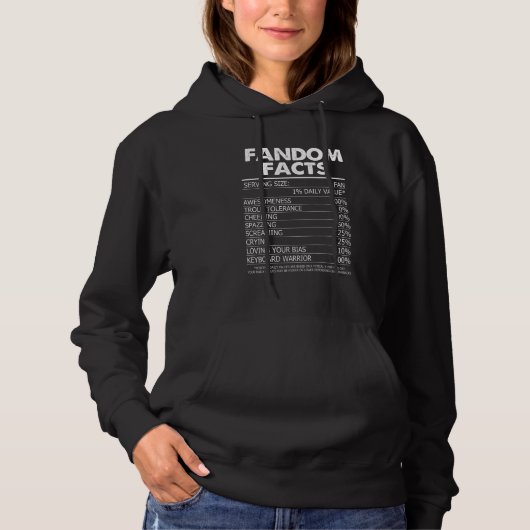 Kpop Fandom Kdrama Voeding Feiten Hoodie (Voorkant)