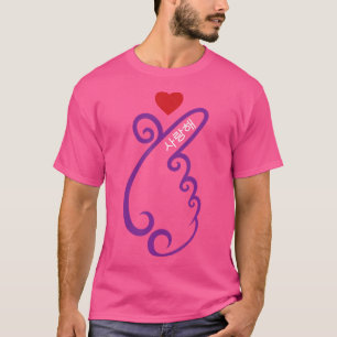 Kpop Finger Heart Paarse koreaanse Pop Music Fan K T-shirt