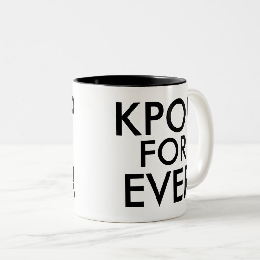Kpop Forever | Muziek-ventilatorGift Tweekleurige Koffiemok (Voorkant rechts)