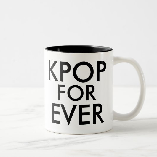 Kpop Forever | Muziek-ventilatorGift Tweekleurige Koffiemok (Rechts)