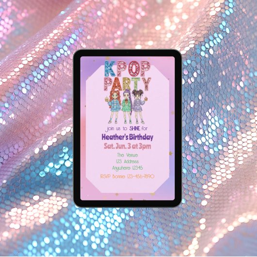 KPOP Glitter Patch Shine Birthday Kaart