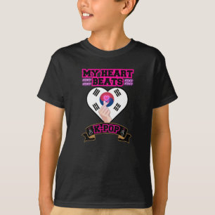KPop Hart Korea Vlag Hand Symbool Muziek Ontwerp T-shirt