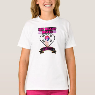 KPop Hart Korea Vlag Hand Symbool Muziek Ontwerp T-shirt