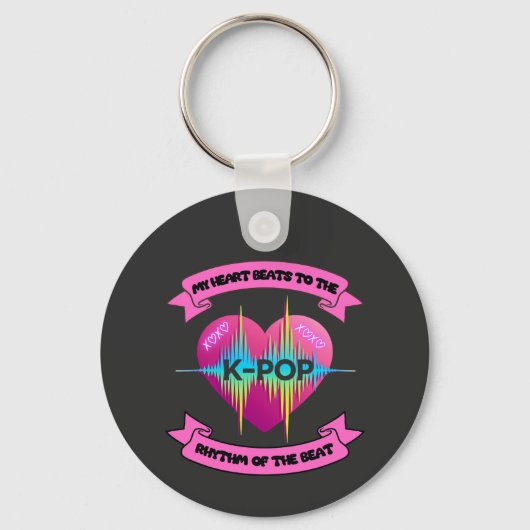 KPop Heart Sound Rhythm Music Beat Fan Design Sleutelhanger (Voorkant)