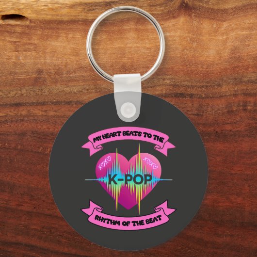 KPop Heart Sound Rhythm Music Beat Fan Design Sleutelhanger (Voorkant)