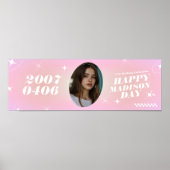Kpop Idol Verjaardag Fancafe Stijl Cheer Banner Poster (Voorkant)