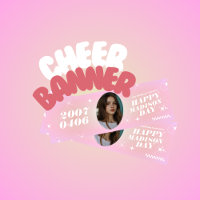 Kpop Idol Verjaardag Fancafe Stijl Cheer Banner