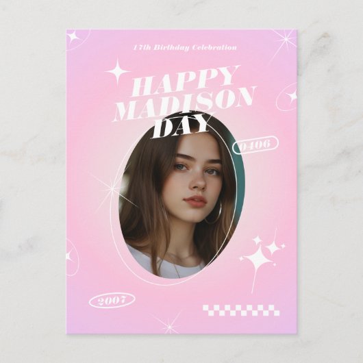 Kpop Idol Verjaardag Fancafe Style Briefkaart (Voorkant)