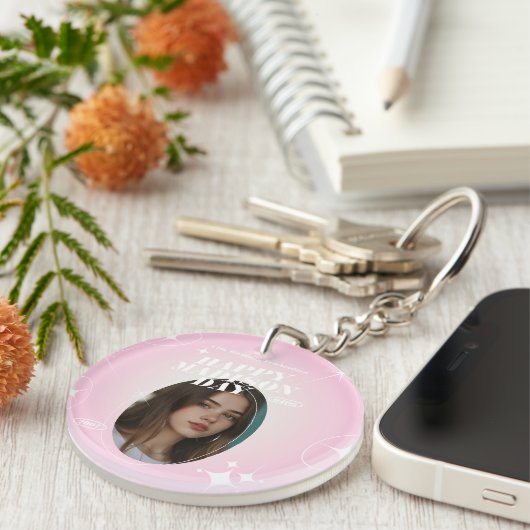 Kpop Idol Verjaardag Fancafe Style Sleutelhanger (Voorkant Rechts)