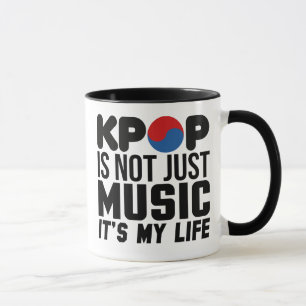 Kpop is mijn leven muziek slogan graphics mok