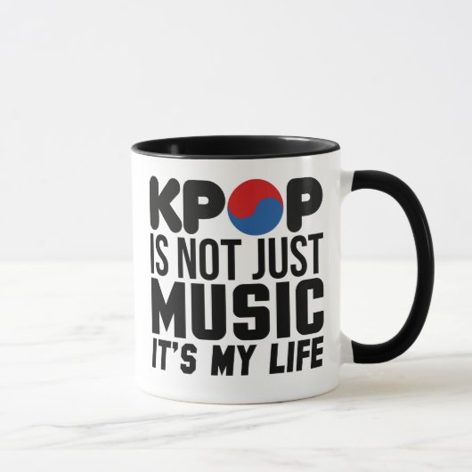 Kpop is mijn leven muziek slogan graphics mok (Rechts)