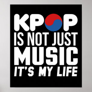 Kpop is mijn leven muziek slogan graphics poster