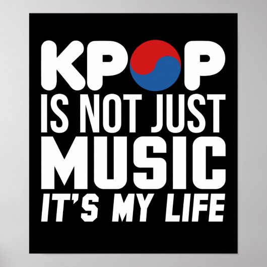 Kpop is mijn leven muziek slogan graphics poster (Voorkant)