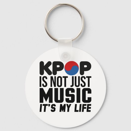 Kpop is mijn leven muziek slogan graphics sleutelhanger (Voorkant)