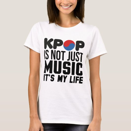 Kpop is mijn leven muziek slogan graphics t-shirt (Voorkant)