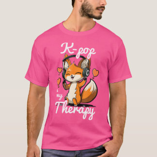 KPOP is mijn Therapy Fox Korean Pop Merch K-Pop Me T-shirt