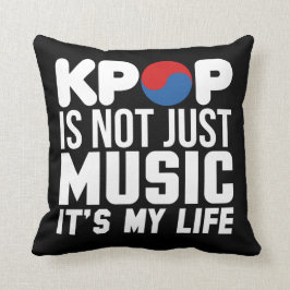 Kpop Is My Life Slogan Afbeeldingen (donker) Kussen