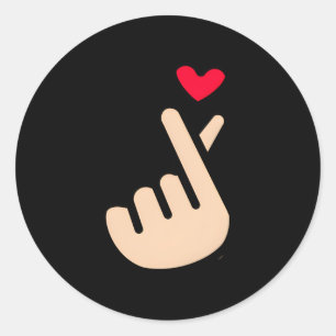 Kpop Koreaanse vinger Het symbool Ik hou van je Sa Ronde Sticker