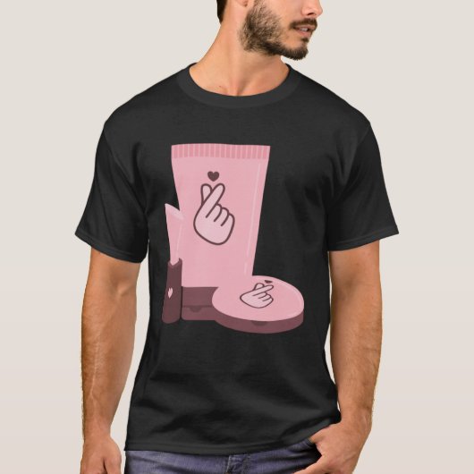 Kpop Korean Drama Makeup K pop Heart Merch T-shirt (Voorkant)