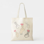 Kpop Korean Finger Heart pack Tote Bag (Achterkant)