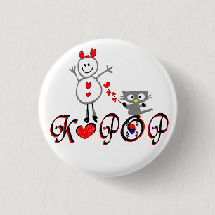 KPOP No.1 de knoop van de Speld van de Vectorart v Ronde Button 3,2 Cm