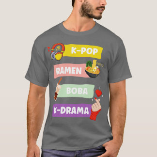 Kpop Ramen Boba KDrama Zuid-Koreaanse Fans Gift T-shirt