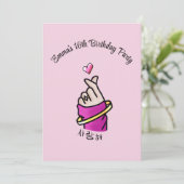 Kpop Roze 16e Verjaardagsfeestje Kaart (Staand voorkant)