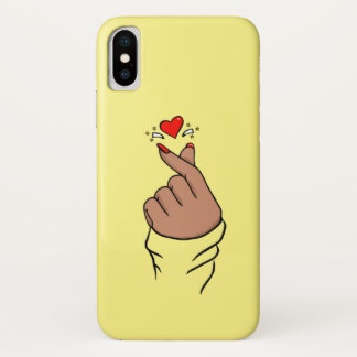 Kpop Saranghae vinger Heart Case-Mate iPhone Case