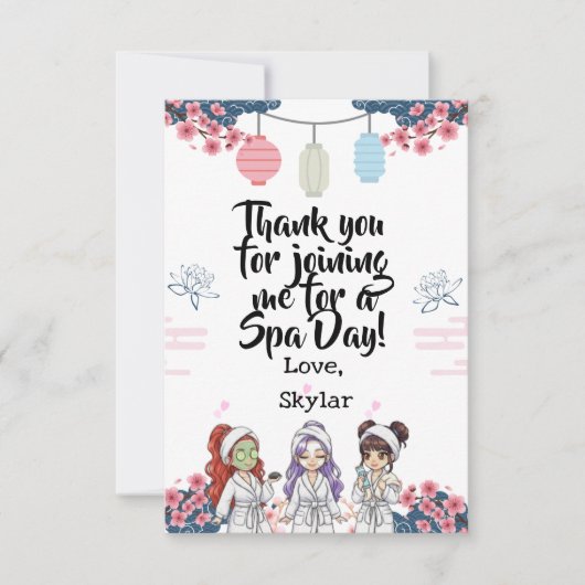 KPOP Spa Day Flat Thank You Card Bedankkaart (Voorkant)