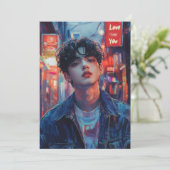 KPop Valentijnkaart Feestdagenkaart (Staand voorkant)