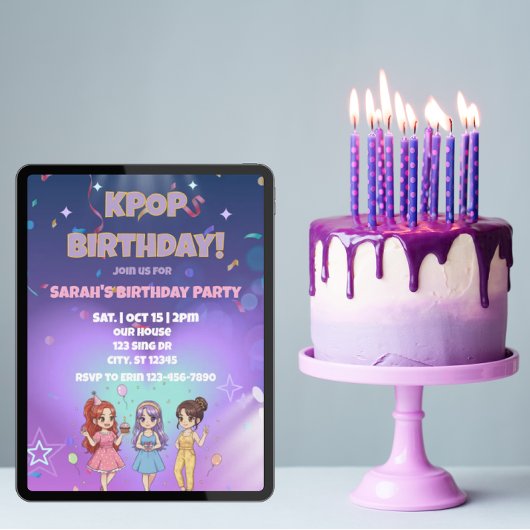 KPOP-verjaardag, kleur de achterkant! Kaart