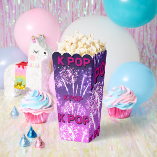KPOP-Vuurwerkpatroon Paars Roze Typograaf Feestje Bedankdoosjes