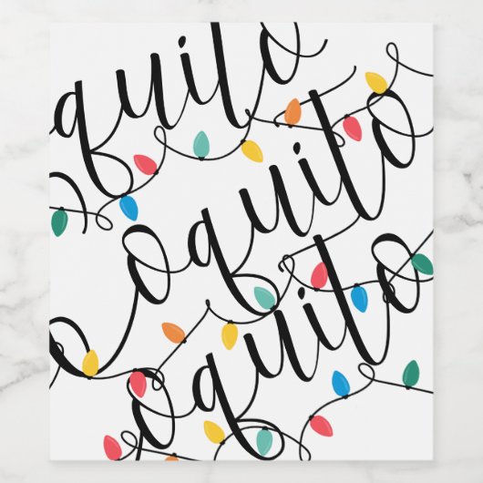 Kquito kerstmis set en label voor dranken wijn etiket (Enkel label)