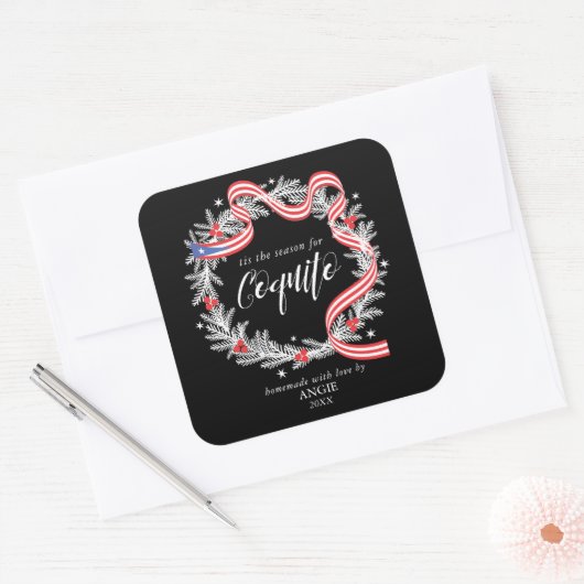 Kquito kerstmis vierkante sticker (Envelop)