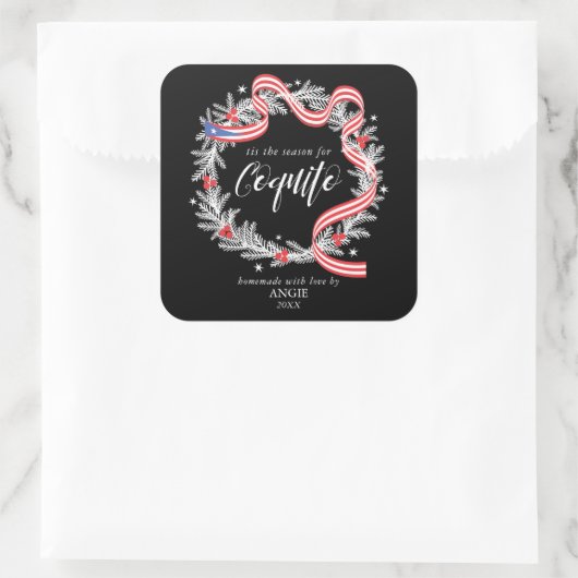 Kquito kerstmis vierkante sticker (Tas)