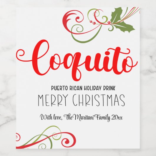 Kquito Merry Kerstmis Op maat gepersonaliseerd eti Wijn Etiket (Enkel label)