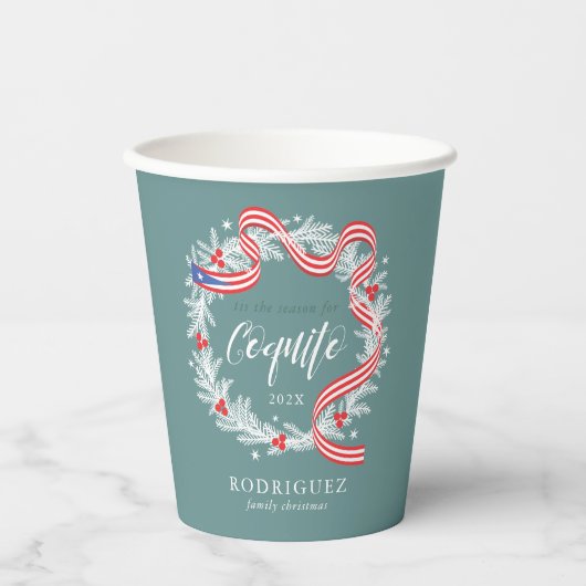 Kquito Puerto Rican Flag Paper Cup Papieren Bekers (Voorkant)