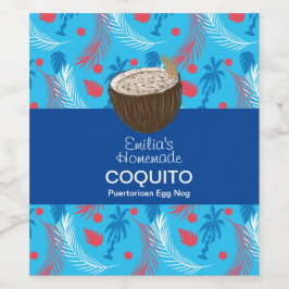 Kquito Recipe Drink Palm Trees Egg Nog Blue Wijn Etiket