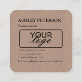 KR-code kraftpapier aangepast logo Vierkante Visitekaartje (Achterkant)
