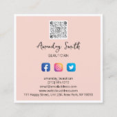 KR-code voor schoonheidskundigen Logo Geframeerd M Vierkante Visitekaartje (Achterkant)