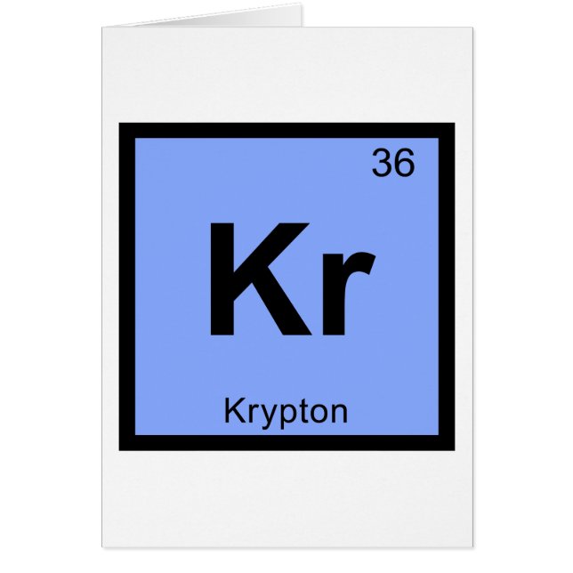 Kr - Krypton Scheikunde Periodiek Systeem Symbool (Voorkant)