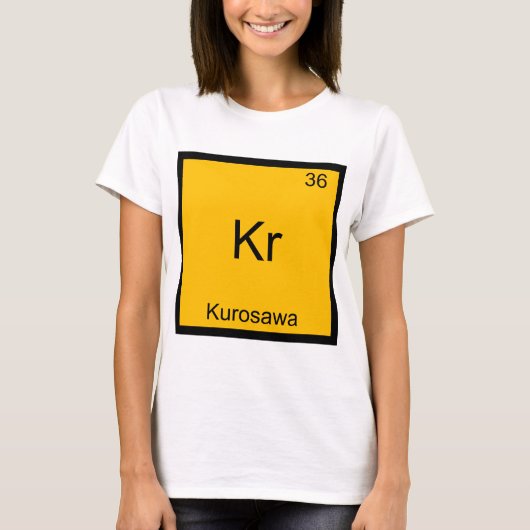 Kr - Kurosawa Grappige Chemie Element Symbool T-sh T-shirt (Voorkant)
