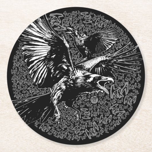 KRA KRA! RONDE KARTONNEN ONDERZETTER (Voorkant)