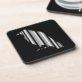 Kraai Bar Code Vogel Patroon Ontwerp Onderzetter (Linkerzijde)