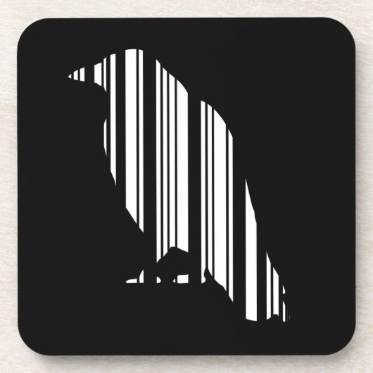 Kraai Bar Code Vogel Patroon Ontwerp Onderzetter (Voorkant)