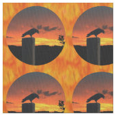 Kraai bij zonsondergang v1 stof (Close Up)