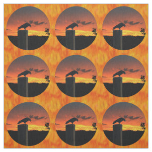 Kraai bij zonsondergang v1 stof
