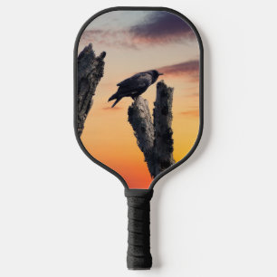 Kraai bij zonsopgang pickleball paddle